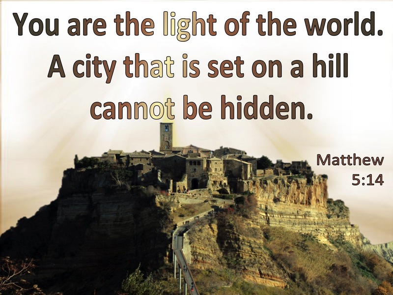 Matthew 5:14 You Are The Light Of The World A City Set On A Hill Cannot Be Hid (brown)